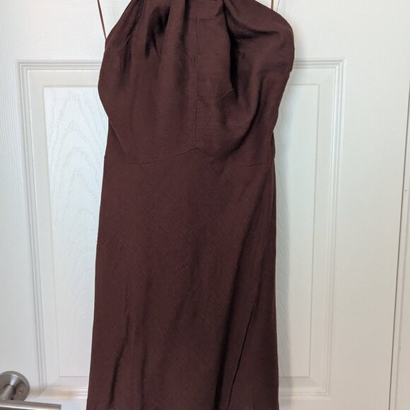 Showpo Louie Linen Mini Dress in Chocolate - Picture 6 of 7